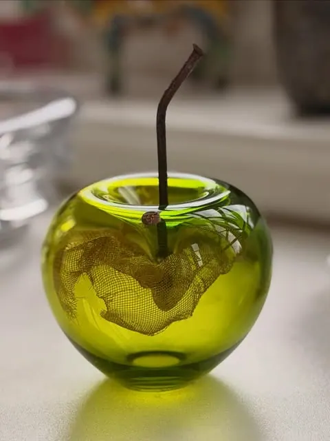 Happy Apples glass apple